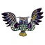Fako Bijoux® - Broche - Uil Breed - Kristal - 56x35mm - Goudkleurig