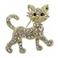 Fako Bijoux® - Broche - Poes - 35x34mm - Goudkleurig