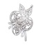 Fako Bijoux® - Broche - Bouquet - Kristal - 27x39mm - Zilverkleurig