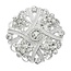 Fako Bijoux® - Broche - Bloem - Kristal - 33x33mm - Zilverkleurig