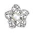 Fako Bijoux® - Broche - Bloem Ster Met Parel - 31x31mm - Zilverkleurig