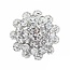 Fako Bijoux® - Broche - Bloem Mini - Kristal - 24x24mm - Zilverkleurig