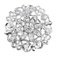 Fako Bijoux® - Broche - Bloem - Kristal - 33x33mm - Zilverkleurig