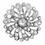 Fako Bijoux® - Broche - Bloem - Kristal - 31x31mm - Zilverkleurig