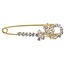 Fako Bijoux® - Sierspeld / Sjaalspeld - Vlinder Met Bloem - Kristal - 57mm - Goudkleurig