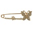 Fako Bijoux® - Sierspeld / Sjaalspeld - Vlinders - Kristal - 69mm - Goudkleurig