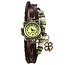 Fako® - Armband Horloge - Klavertje Vier - Bruin