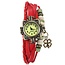 Fako® - Armband Horloge - Klavertje Vier - Rood