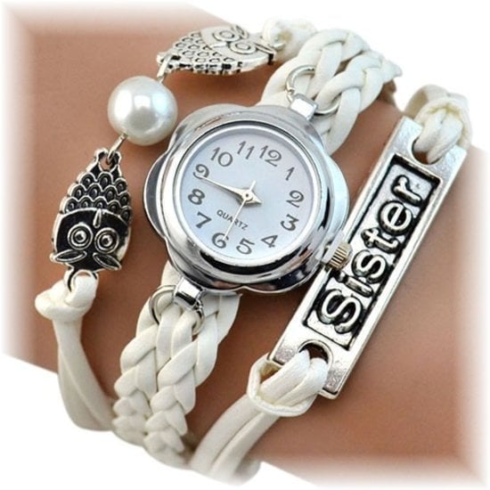 krekel verhaal geluid Fako® - Armband Horloge - Multi Uiltjes Sister - Wit - Fako Bijoux