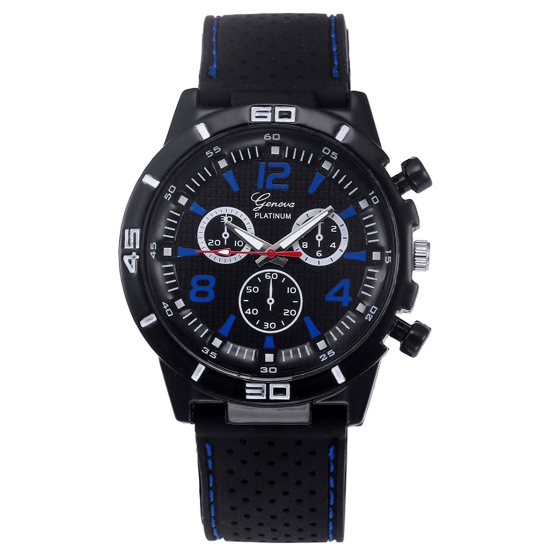 Fako® - Herenhorloge - Geneva - Platinum - Blauw - Fako Bijoux
