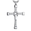 Fako Bijoux® - Ketting - Kruis - Kristal - Deluxe - Zilverkleurig