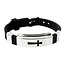 Fako Bijoux® - Armband - RVS Siliconen - Kruis