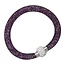 Fako Bijoux® - Armband - Sterrenstof Disco Dots - Zwart/Lila
