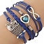 Fako Bijoux® - Multi Armband - Uiltje Hart Infinity - Donkerblauw