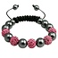 Fako Bijoux® - Armband - Disco Dots - Combi - Fuchsia