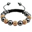 Fako Bijoux® - Armband - Disco Dots - Combi - Goudkleurig