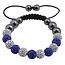 Fako Bijoux® - Armband - Disco Dots - Deluxe - Blauw/Wit