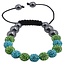 Fako Bijoux® - Armband - Disco Dots - Deluxe - Turquoise/Groen