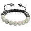 Fako Bijoux® - Armband - Disco Dots - Deluxe - Wit MC