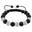 Fako Bijoux® - Armband - Disco Dots - Deluxe - Zwart/Wit
