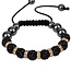 Fako Bijoux® - Armband - Disco Dots - Ring - Goudkleurig/Zwart