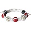 Fako Bijoux® - Armband - Disco Dots Kids - Rood/Wit