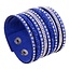 Fako Bijoux® - Armband - Breed - Strass - Blauw