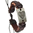 Fako Bijoux® - Armband - Leder - Hart - Bruin