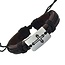 Fako Bijoux® - Armband - Leder - Kruis - Zwart