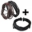 Fako Bijoux® - Armband - Leder - Multilayer - Trio Set