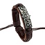 Fako Bijoux® - Armband - Leder - Plate Anker - Bruin