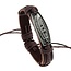 Fako Bijoux® - Armband - Leder - Plate Veer - Bruin
