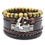 Fako Bijoux® - Armband - Leder - Set Believe - Donkerbruin