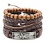 Fako Bijoux® - Armband - Leder - Set Weed - Donkerbruin