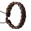Fako Bijoux® - Armband - Leder - Twister - Bruin