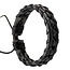 Fako Bijoux® - Armband - Leder - Twister - Zwart