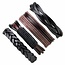 Fako Bijoux® - Armband - Leder - Set Deluxe - 4 Stuks - Bruin/Zwart