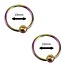 Fako Bijoux® - Ball Closure Piercing - Ring - 10mm - Multicolour - 2 Stuks