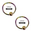 Fako Bijoux® - Ball Closure Piercing - Ring - 12mm - Multicolour - 2 Stuks