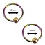 Fako Bijoux® - Ball Closure Piercing - Ring - 8mm - Multicolour - 2 Stuks