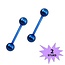 Fako Bijoux® - Barbell Piercing - 12mm - Blauw - 2 Stuks
