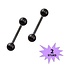 Fako Bijoux® - Barbell Piercing - 12mm - Zwart - 2 Stuks