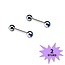 Fako Bijoux® - Barbell Piercing - Kristal - 12mm - Donkerblauw - 2 Stuks