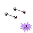 Fako Bijoux® - Barbell Piercing - Kristal - 12mm - Rood - 2 Stuks