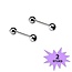 Fako Bijoux® - Barbell Piercing - Kristal - 12mm - Zwart - 2 Stuks