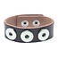 Fako Bijoux® - Armband Voor Click Buttons - Leder Trio - Donkerbruin