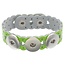 Fako Bijoux® - Armband Voor Click Buttons - Leder Harten - Lichtgroen