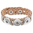 Fako Bijoux® - Armband Voor Click Buttons - Leder Harten - Beige