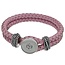 Fako Bijoux® - Armband Voor Click Buttons - Gevlochten - Roze
