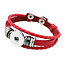 Fako Bijoux® - Armband Voor Click Buttons - Leder Ring - Rood